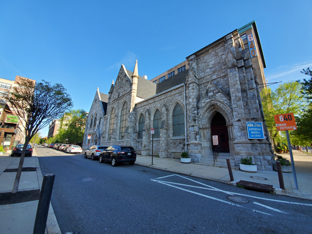 Old Zion Lutheran Church - exterior shot taken from the corner of Broad St and Mt. Vernon Street.  Old Zion Lutheran Church was originally built as St. Matthew's English Lutheran Church in 1898.