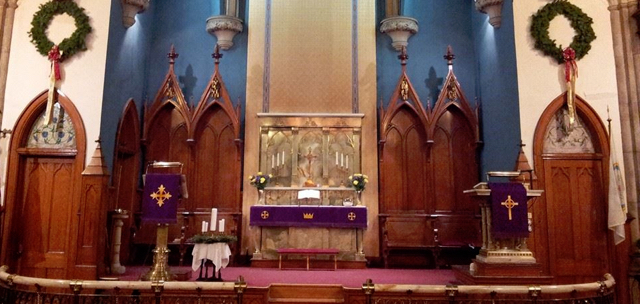 The Altar of Old Zion Lutheran Church - as seen during the Christmas Season.