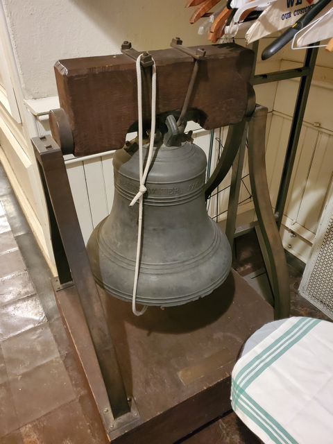 The church bell which is heard rung prior to each service - originally hung in the Schoolhouse.